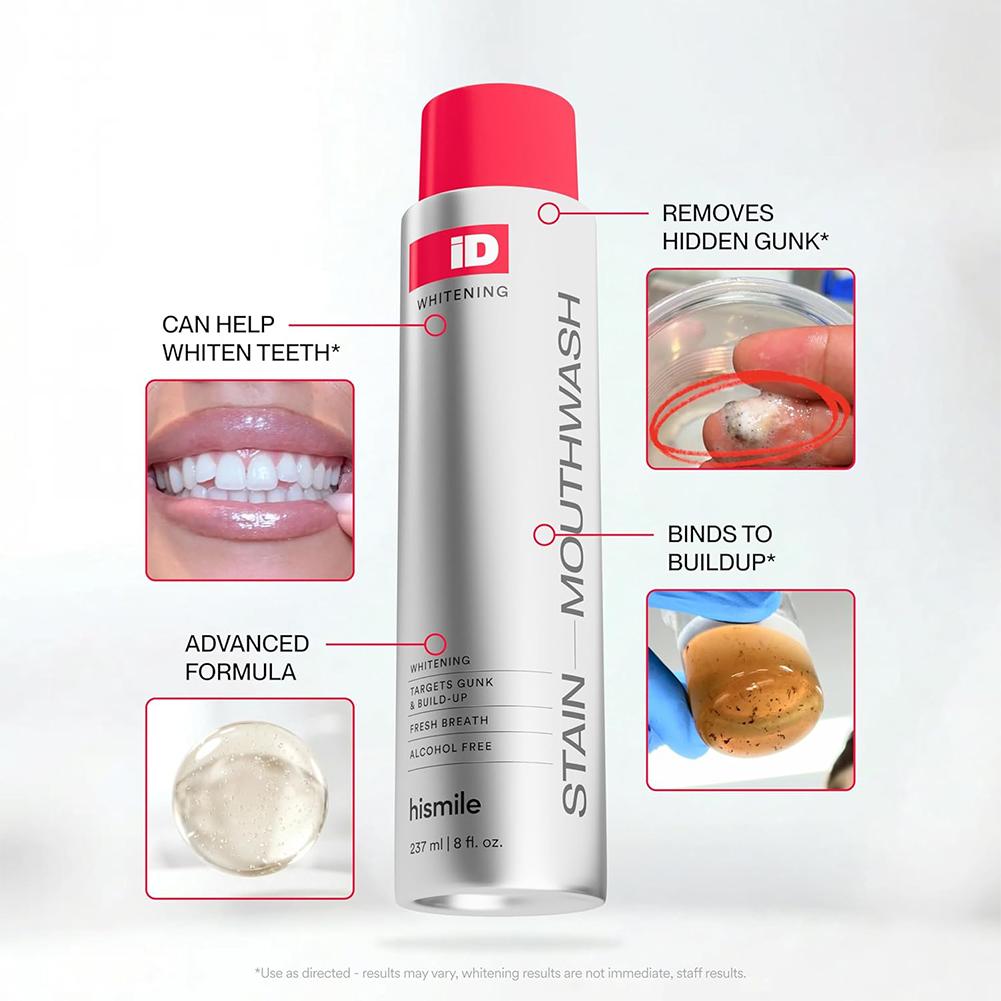 Teeth Whitening Mouthwash - Hismile iD Alcohol Free Mouthwash Deep