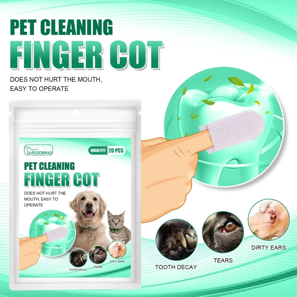 Teeth Whitening Mouthwash - Disposable Pet Finger Cot Wet Wipes