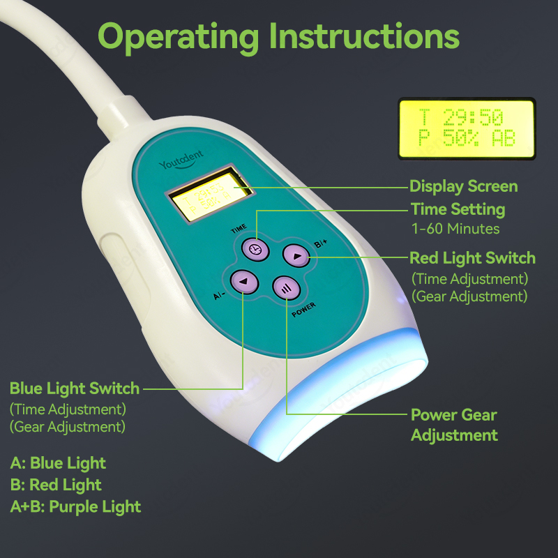 50W Dental Touch Screen 3 Colo - Teeth Whitening With Light recension och pris