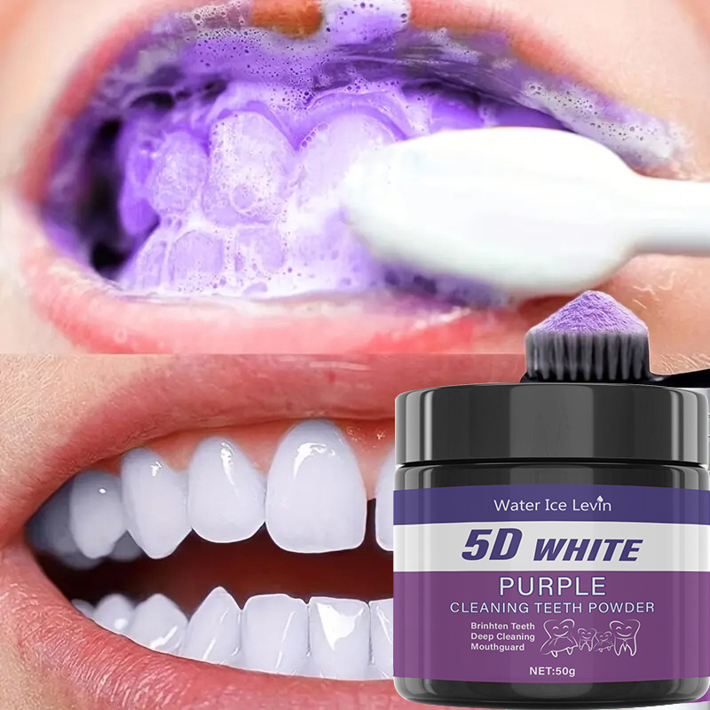 5D White Teeth Powder. Purple  - Teeth Whitening With Baking Soda recension och pris