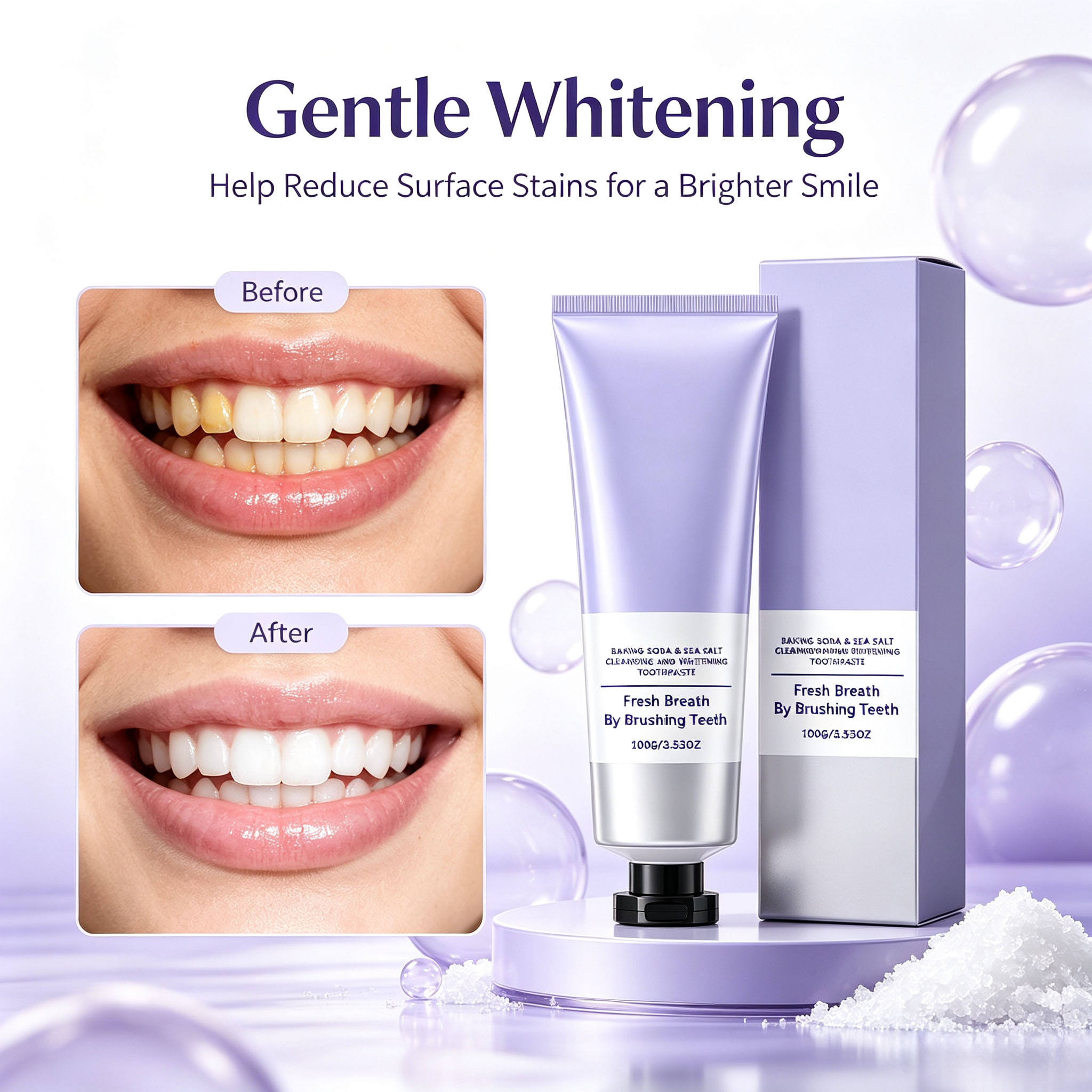 Baking Soda & Sea Salt Toothpa - Teeth Whitening With Baking Soda recension och pris