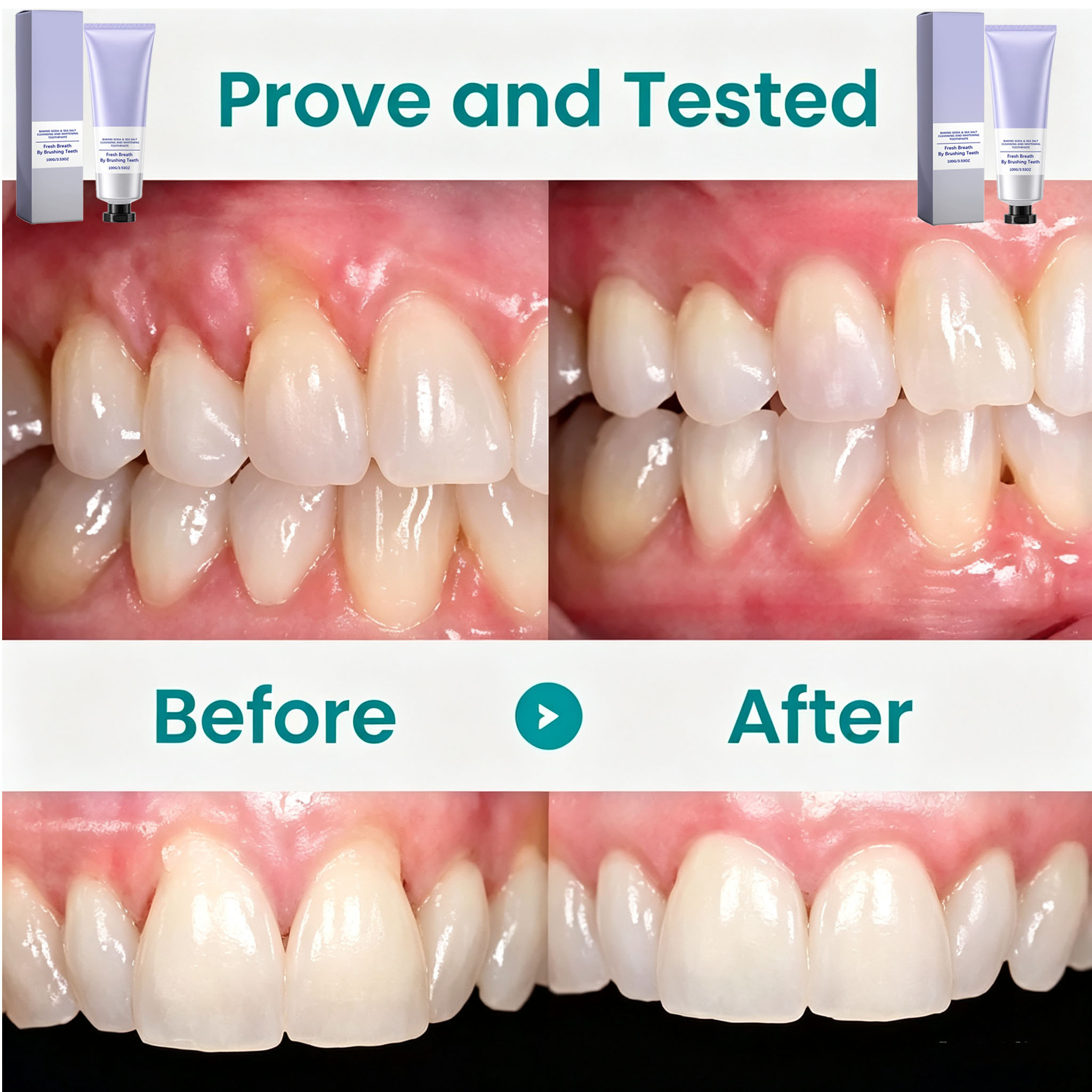 Baking Soda & Sea Salt Toothpa - Teeth Whitening With Baking Soda recension och pris