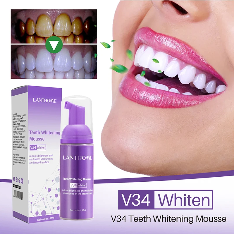 Mousse V34 Toothpaste Teeth Cl - Teeth Whitening Mousse recension och pris